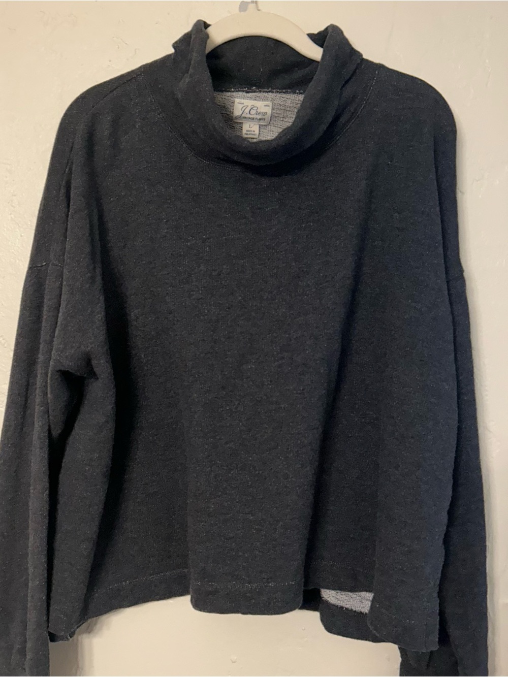 J. Crew Dark Charcoal Funnel Neck Pullover